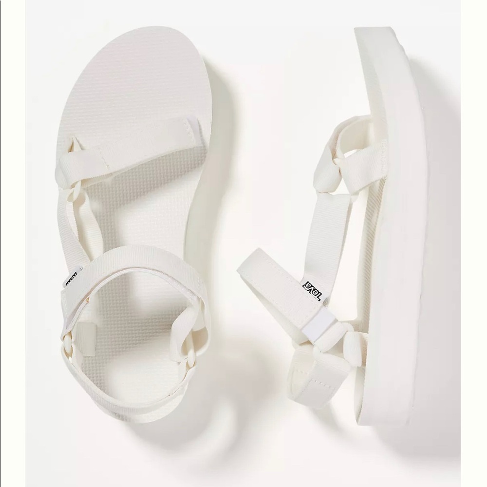 White womens teva sandals size 10